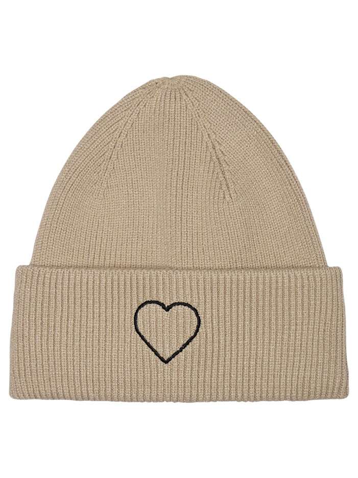 Bonnet beige uni avec un...