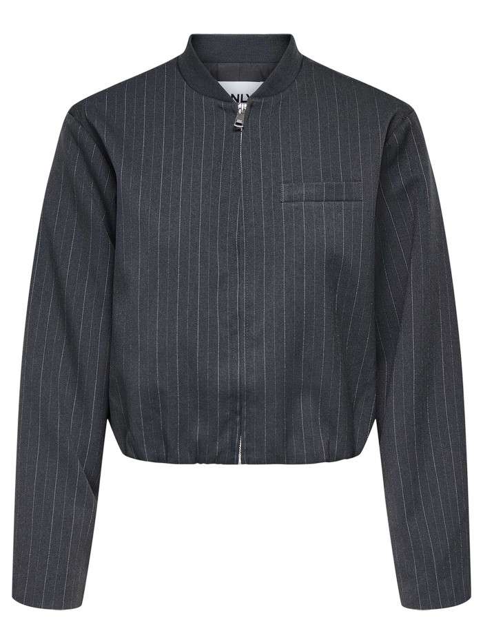 Blouson gris rayé avec une...