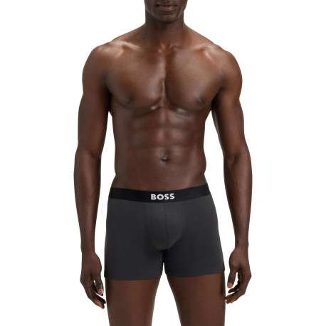 Lot de 3 boxers en coton multicolores unis avec une coupe longue - Image 3