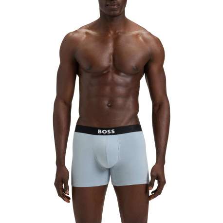 Lot de 3 boxers en coton multicolores unis avec une coupe longue - Image 4