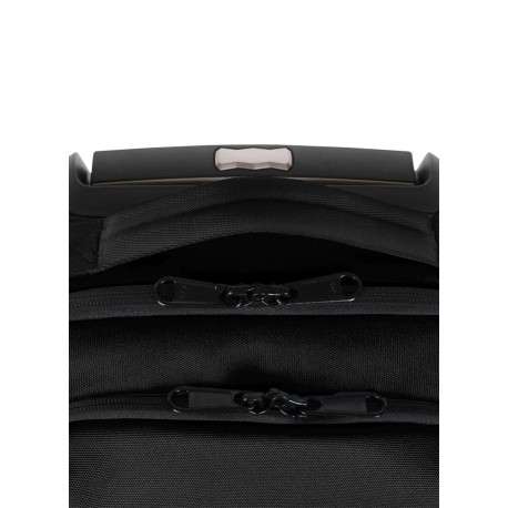 Petite valise à roulettes XS noire unie avec des bretelles au dos - Image 5