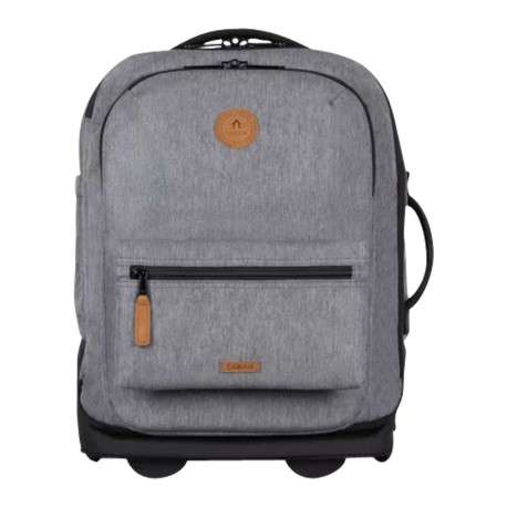 Petite valise à roulettes XS grise claire unie avec des bretelles au dos