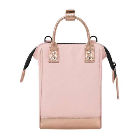 Mini sac à bandoulière rose uni zippé avec des détails roses gold satinés - Image 2