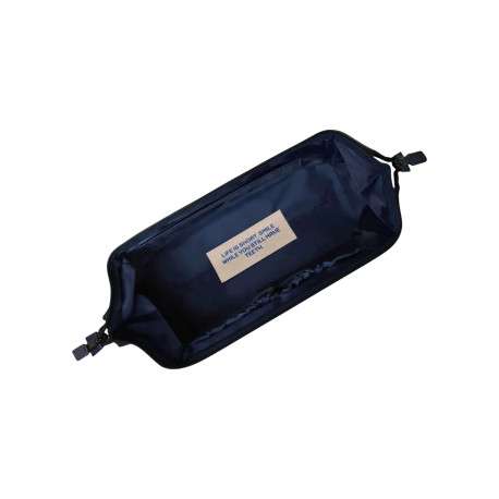 Petite trousse de toilette noire unie zippée avec le logo à l'avant - Image 3