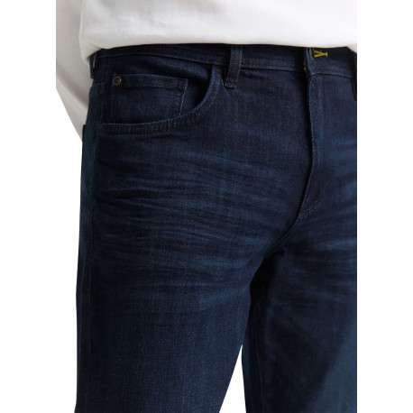 Jean en coton bleu brut légèrement délavé avec une coupe slim - Image 3