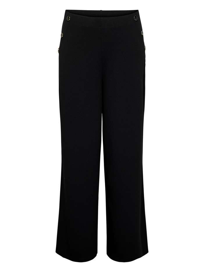 Pantalon chino noir uni...