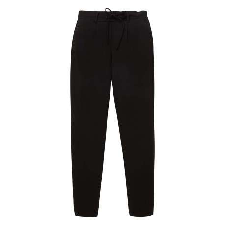 Pantalon chino noir uni à coupe slim avec un lien à nouer à la taille