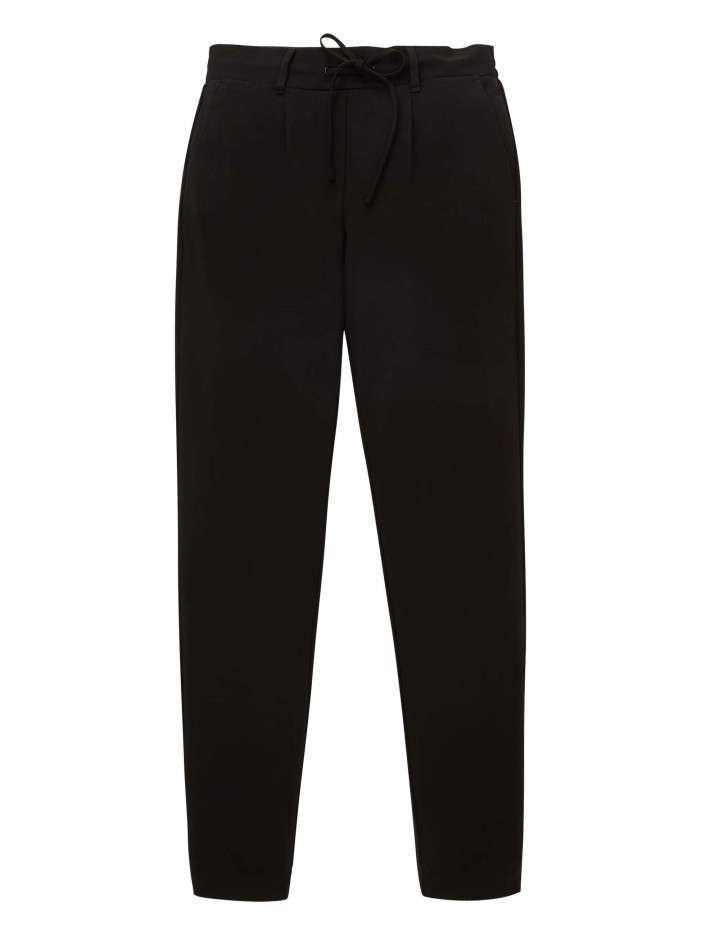 Pantalon chino noir uni à...