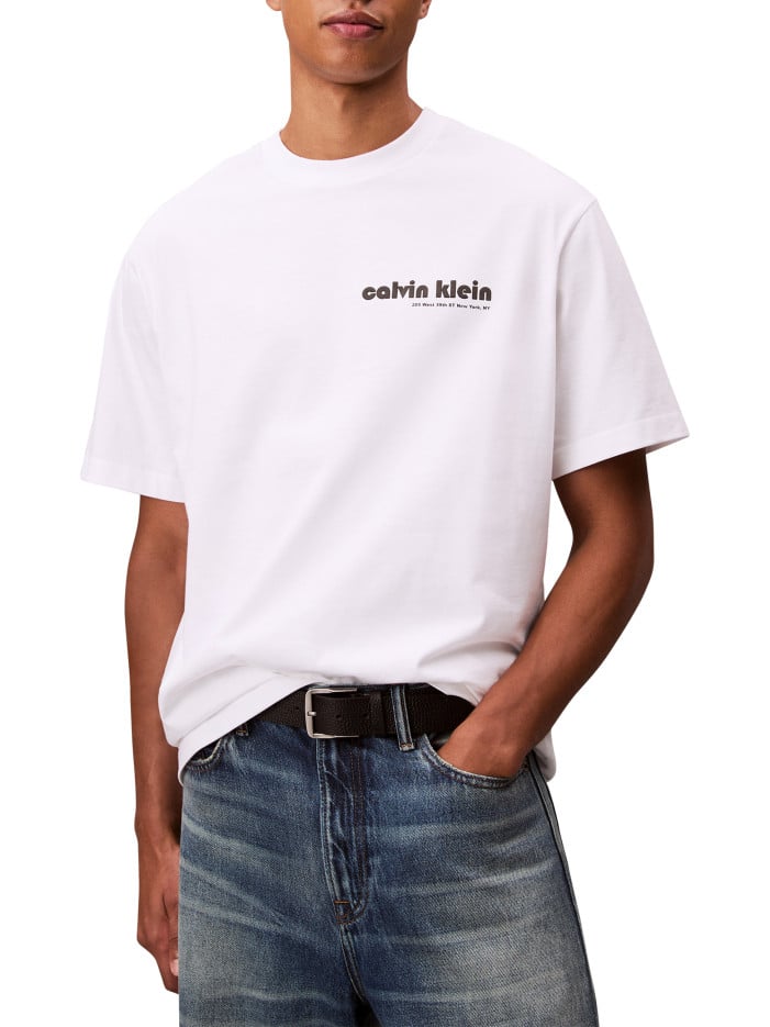 T-shirt en coton blanc uni...