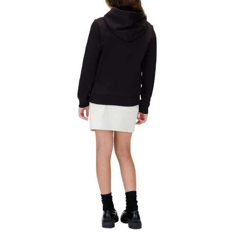 Sweat à capuche en coton noir uni à coupe droite avec le logo imprimé - Image 2