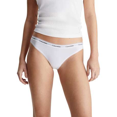 Lot de 3 strings en coton multicolores unis avec le nom de la marque - Image 4