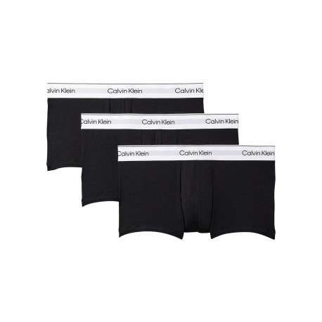 Lot de 3 boxers en coton noirs unis courts avec le nom de la marque