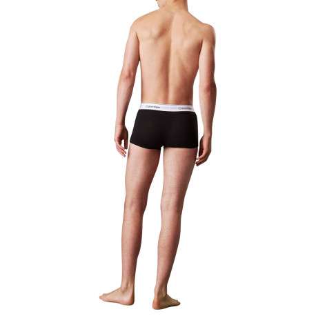 Lot de 3 boxers en coton noirs unis courts avec le nom de la marque - Image 2