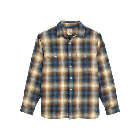 Chemise en coton multicolore à coupe droite avec un motif écossais