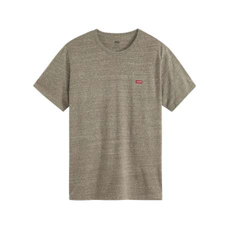 T-shirt en coton gris moucheté avec col rond et des manches courtes