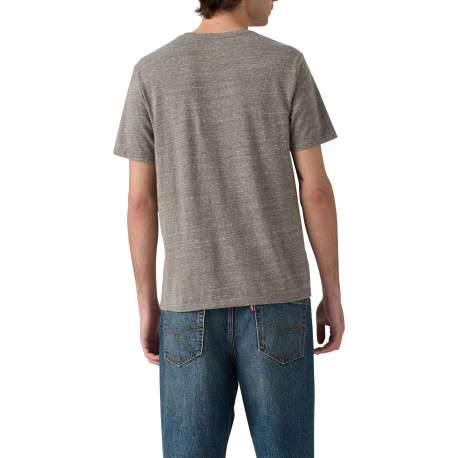 T-shirt en coton gris moucheté avec col rond et des manches courtes - Image 3