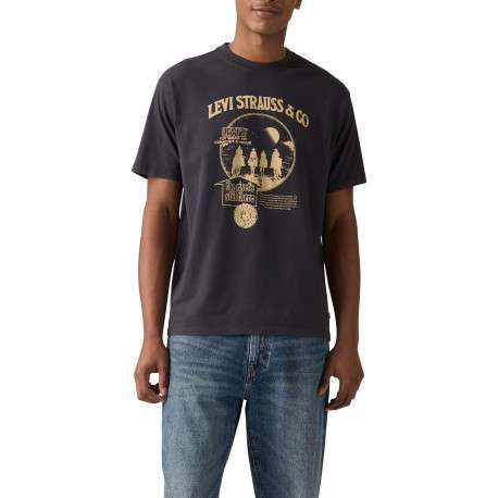 T-shirt noir avec un imprimé fantaisie et des manches courtes - Image 2