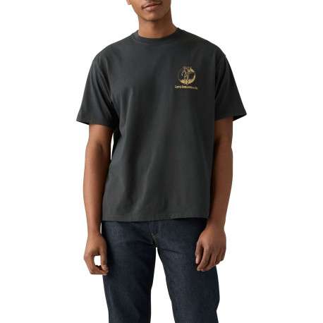 T-shirt noir avec un imprimé fantaisie et des manches courtes - Image 3
