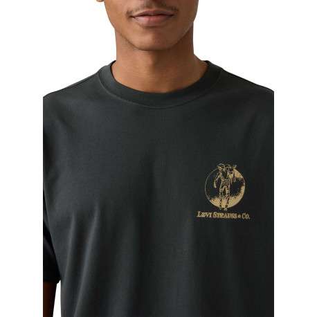 T-shirt noir avec un imprimé fantaisie et des manches courtes - Image 4