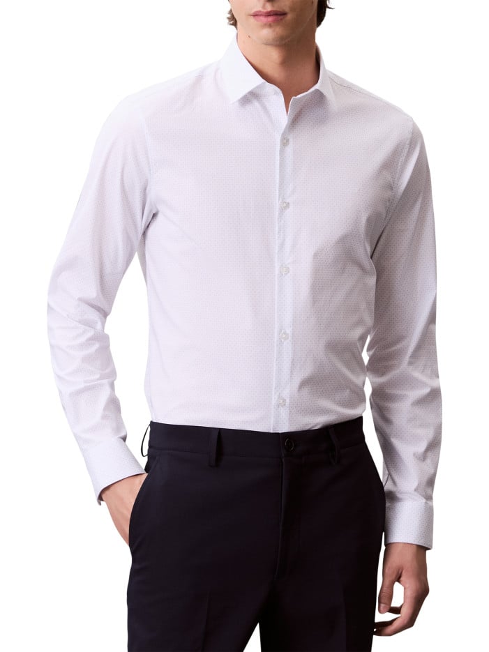 Chemise en coton blanche à...