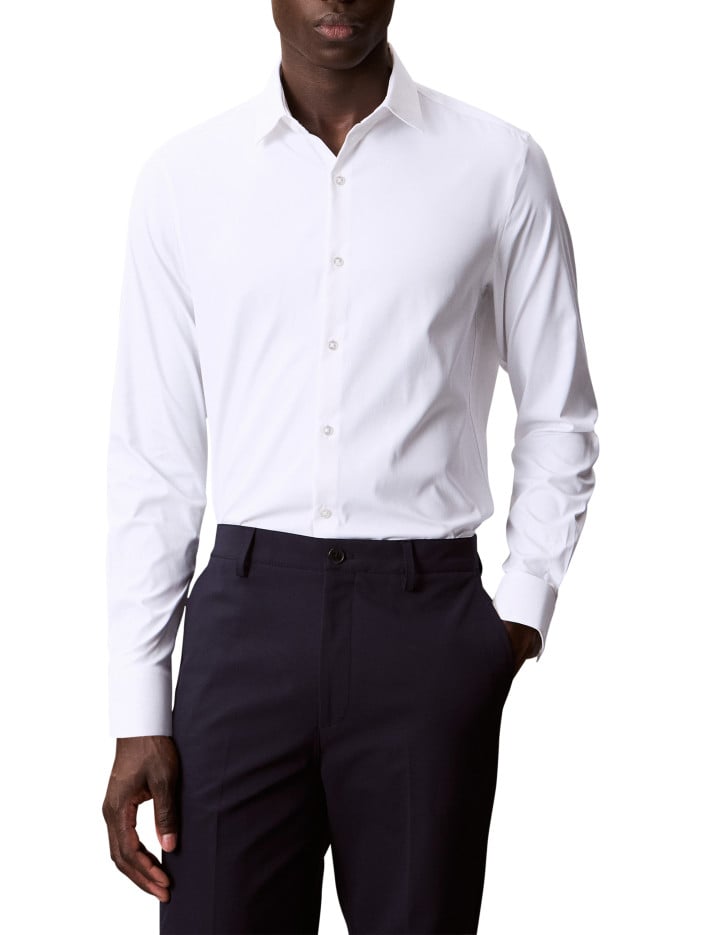 Chemise blanche unie à...