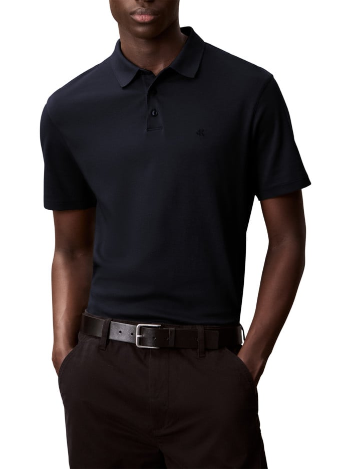 Polo en coton bleu marine...