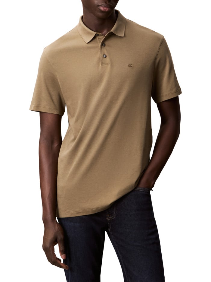 Polo en coton kaki clair...