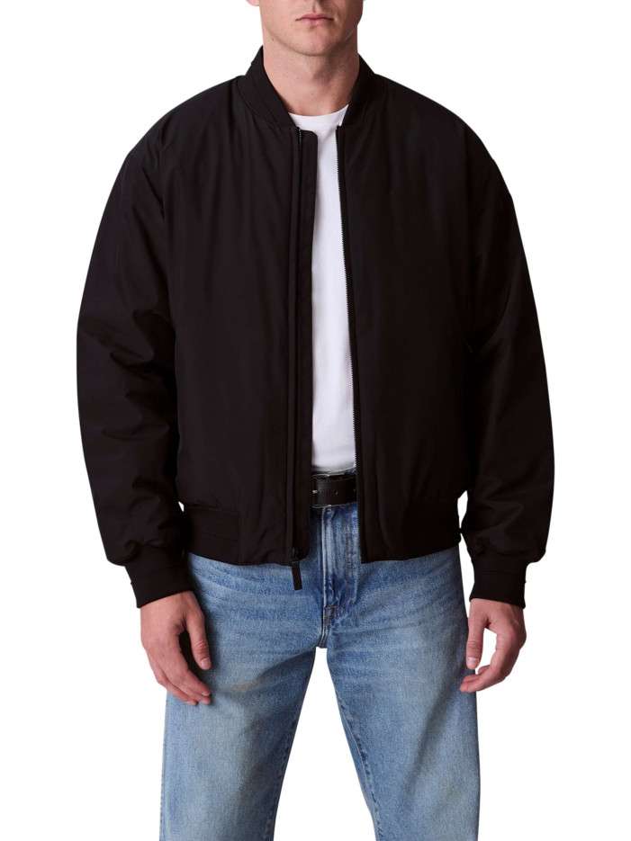 Bomber noir uni zippé à...