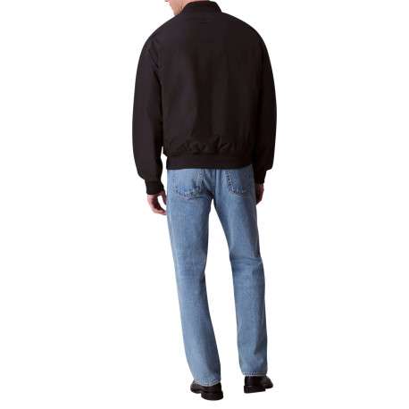 Bomber noir uni zippé à l'avant avec une coupe droite et des poches zippées - Image 2