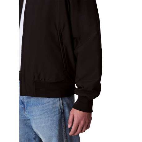 Bomber noir uni zippé à l'avant avec une coupe droite et des poches zippées - Image 5
