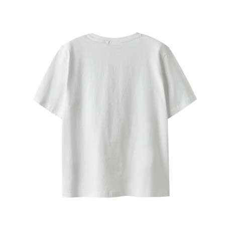 T-shirt en coton blanc imprimé avec un col rond et une coupe droite - Image 2