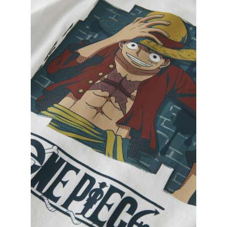 T-shirt en coton blanc imprimé avec un col rond et une coupe droite - Image 3