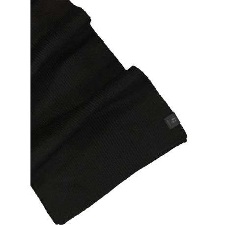 Écharpe noire unie en maille côtelée - Image 2