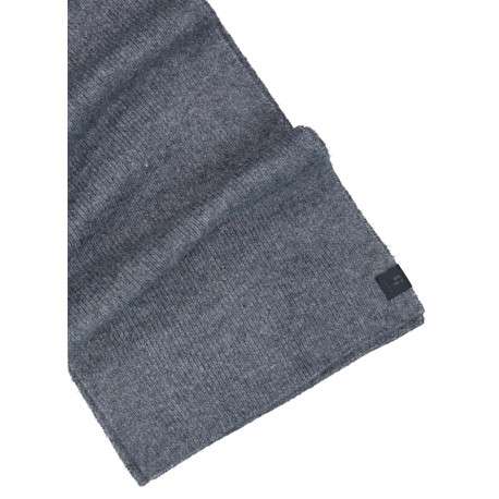 Écharpe bleue unie en maille côtelée - Image 2