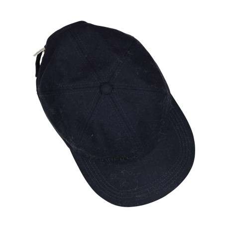 Casquette marine unie avec fermeture strapback et logo de la marque