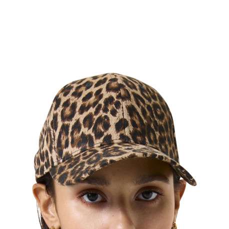 Casquette en coton à motif léopard fantaisie et fermeture strapback - Image 2