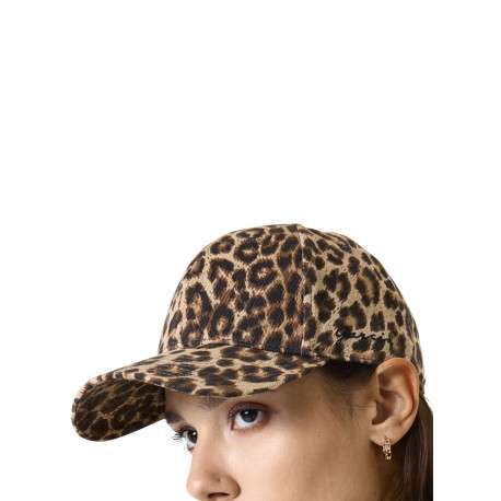 Casquette en coton à motif léopard fantaisie et fermeture strapback - Image 3