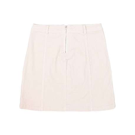 Jupe courte écrue unie en coton avec un effet velours côtelé - Image 2