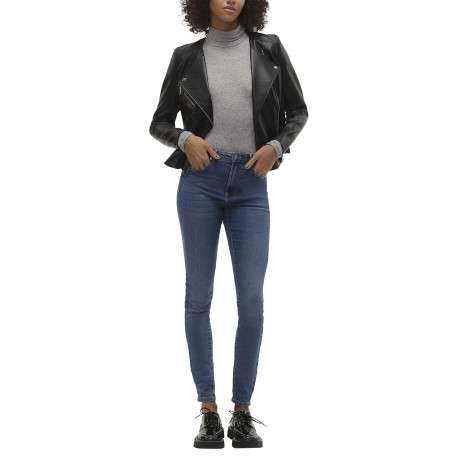 Veste perfecto noire unie à coupe droite avec multiples poches - Image 6