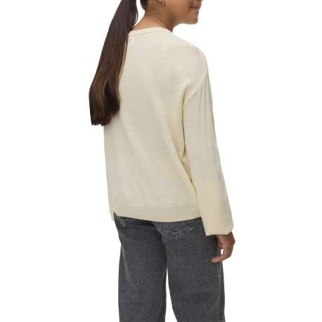 Pull écru avec un motif de noël en sequins brodés multicolores - Image 4