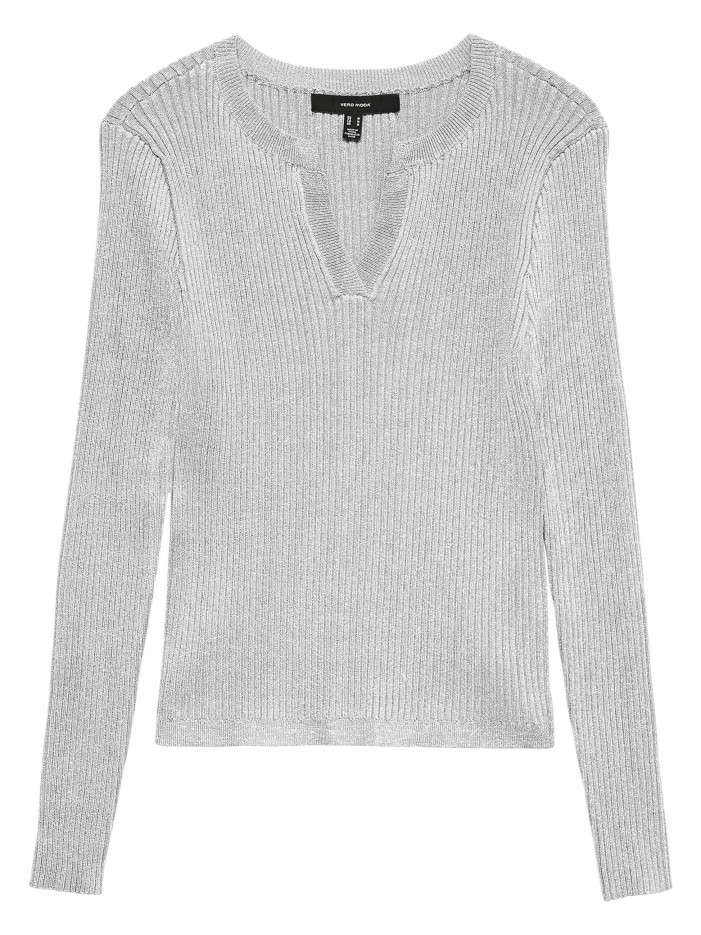 Pull gris clair uni avec...