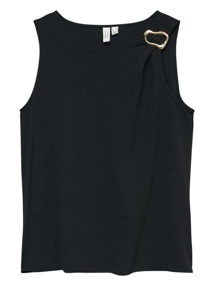 T-shirt léger noir uni avec...