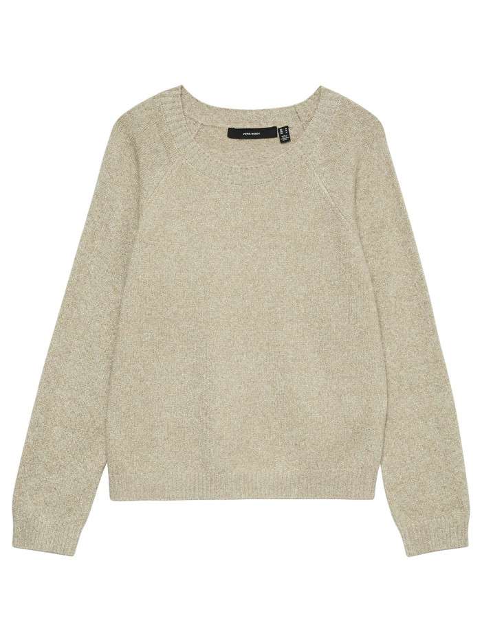 Pull beige uni incrusté de...