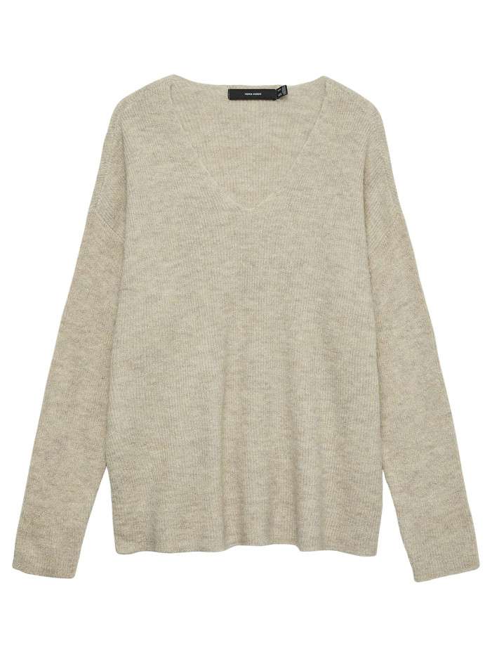 Pull écru uni en maille...