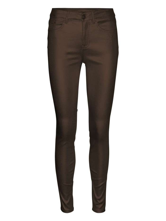 Pantalon marron uni avec un...