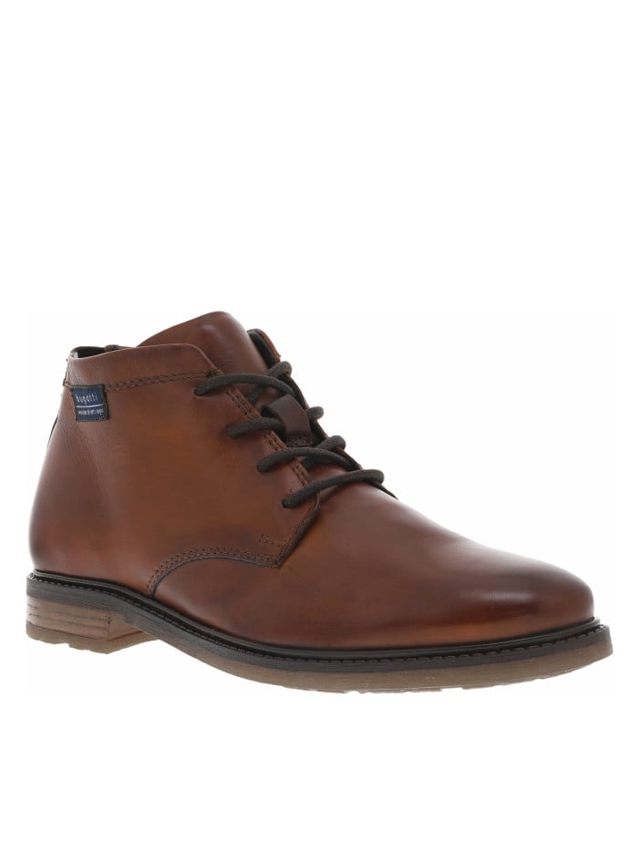 Bottines en cuir cognac...