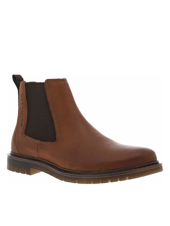 Bottines en cuir cognac...