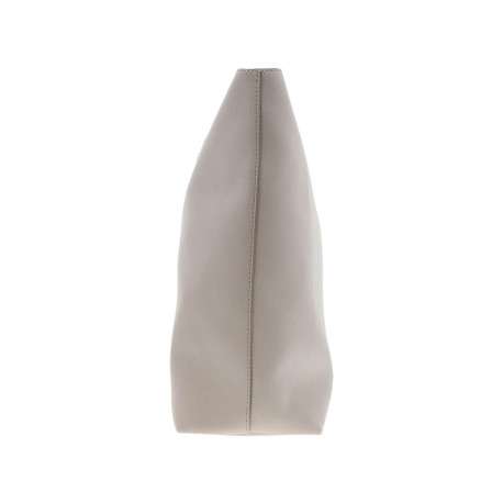 Sac porté épaule beige uni avec une fermeture zippée en doré - Image 2