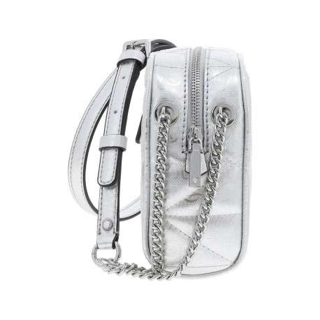 Sac bandoulière argent imprimé avec une petite poche à l'arrière - Image 2