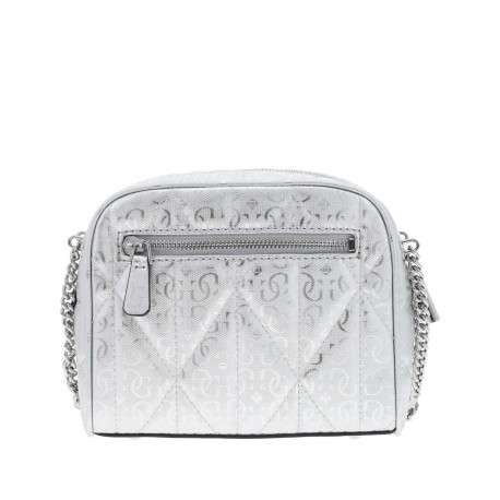 Sac bandoulière argent imprimé avec une petite poche à l'arrière - Image 3